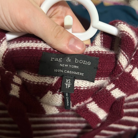 rag & bone Pierce Striped Cashmere Hooded Sweater Size XS - Picture 6 of 7